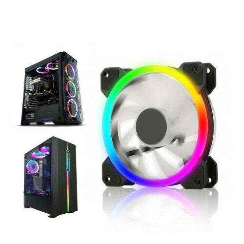 12CM 6 Pin 12 Modes Adjustable Colorful RGB LED Silent Computer Case Cooling Fan for PC Computer Case 1