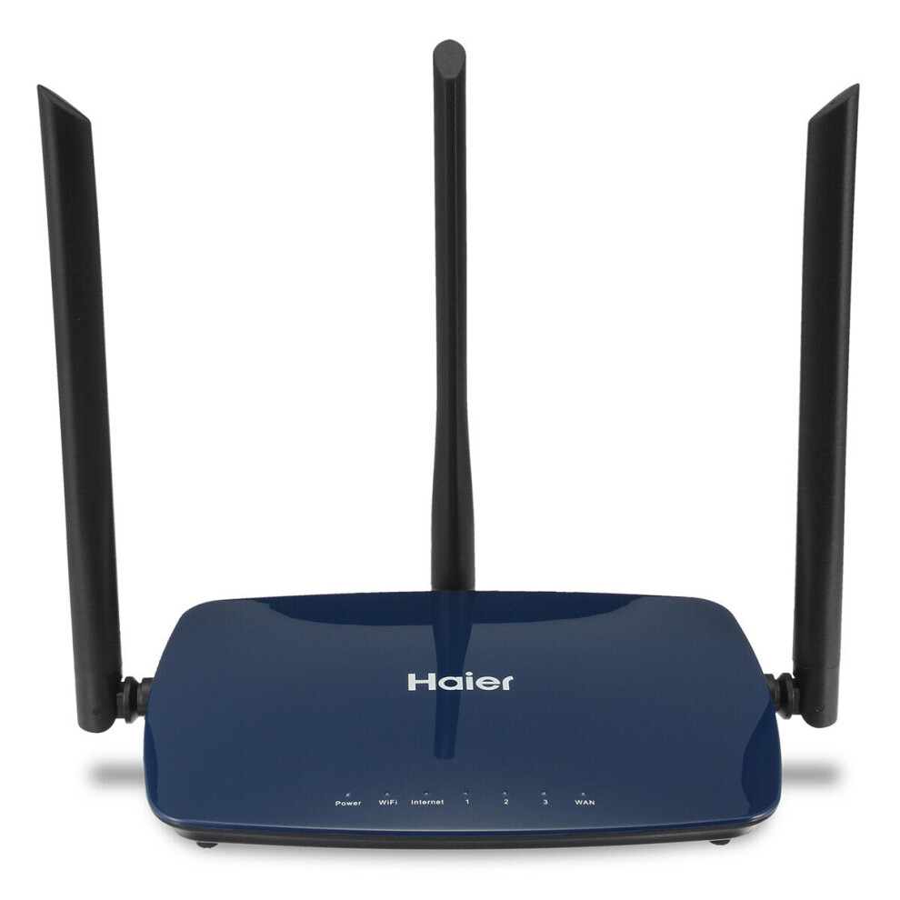 (Dark Blue) 2.4GHz 300Mbps Wireless WIFI Router 3*5dBi Antennas Built-in Firewall Broadband Repeater