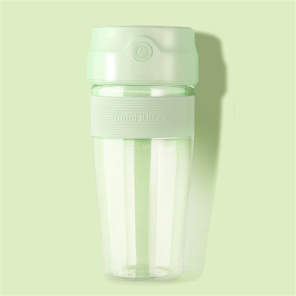 (Light Green) 300ml Portable Electric Fruit Juicer USB Rechargeable Smoothie Maker Juicing Cup