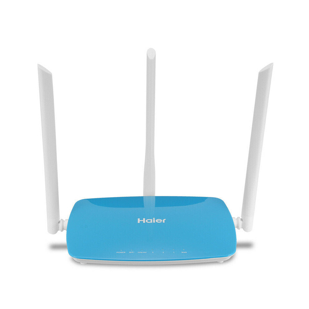 (Light Blue) 2.4GHz 300Mbps Wireless WIFI Router 3*5dBi Antennas Built-in Firewall Broadband Repeater