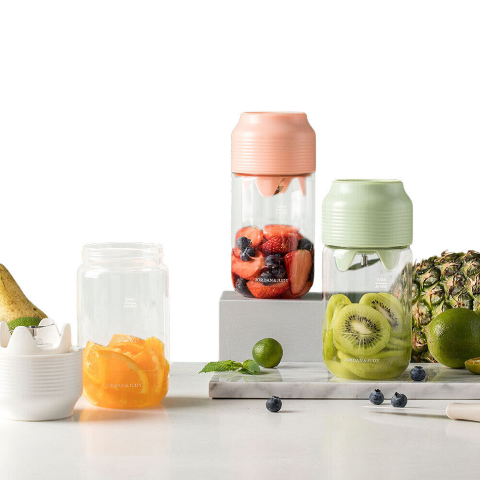 (Green) 300ml 55W Portable USB Electric Fruit Juicer Mini Blender Cup for Home Travel
