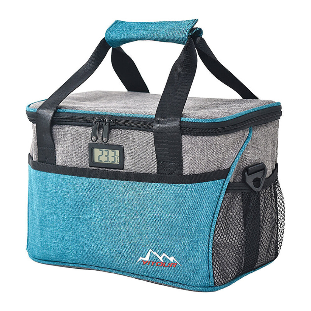 (10L) 10L/15L Camping Thickened Thermal Bag With Temperature Display Waterproof Portable Cooling Bag Foldable Insulated Bag Lunch Bag For Food Drink Fruit