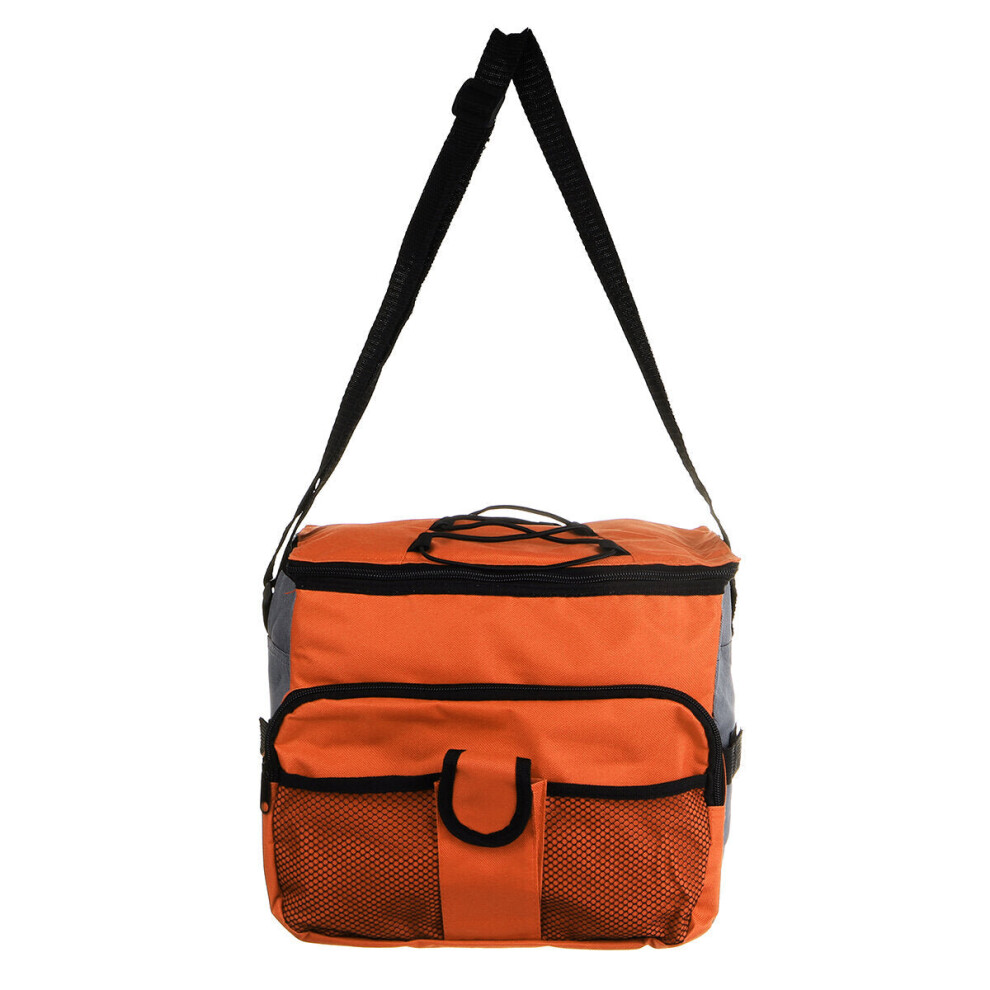 (Orange) 3L Insulated Lunch Bag Food Container Box Bag Food Delivery Bag Waterproof Lightweight Grocery Storage Shoulder Bag Camping Travel