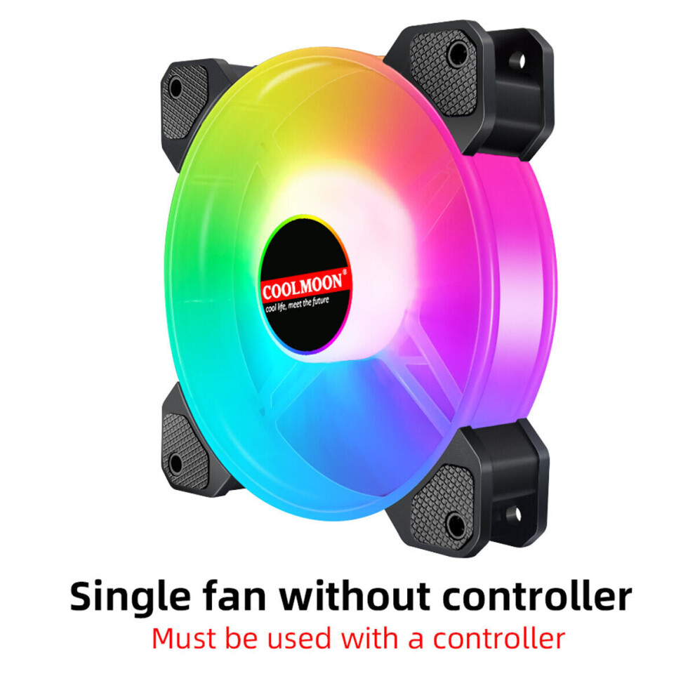 (1x Fan) 120mm Cooling Fan RGB 6PIN Computer Case Colorful Radiator Cooler PC 5V DC