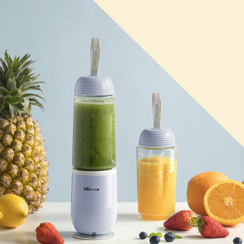 (Pink) 350ml Portable Electric Fruit Juicer Mini Blender Cup 2