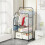 (Black) Clothes Double Rail Rack Garment Hanging Organizer 1
