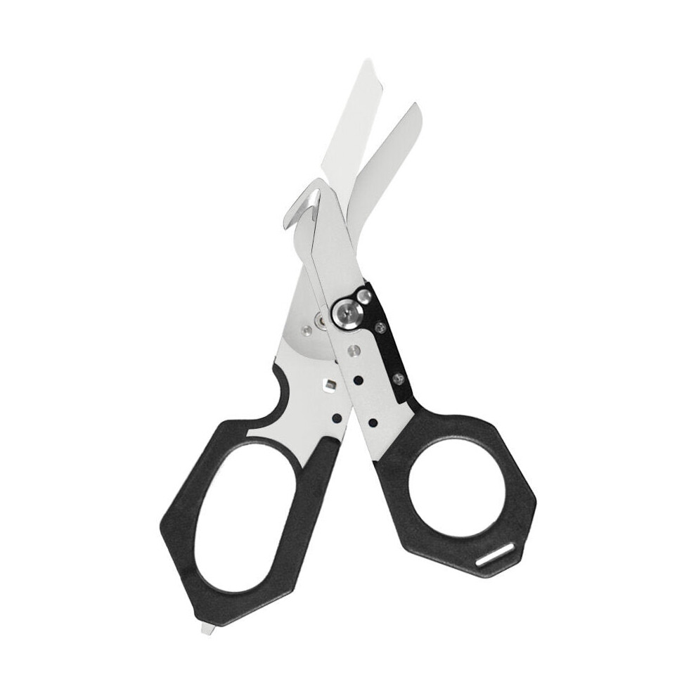 6-in-1 Multifunctional Folding Scissors with Strap Cutter Paratrooper Knife Tactical Response Emergency Shears Outdoor Emergency Tools