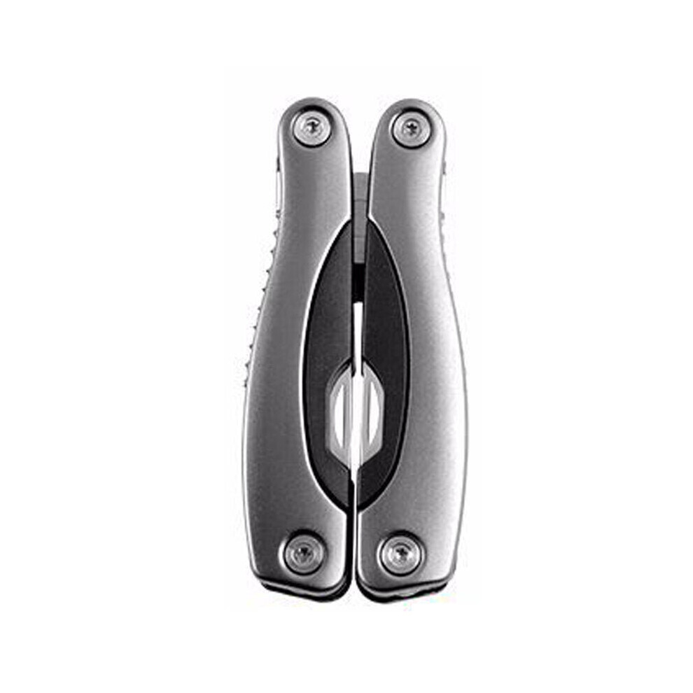 (Grey) 15-in-1 Multifunction Folding Knife EDC Survival Tools Saw Scissors Opener Carabiner Screwdriver Outdoor Camping Climbing Travel