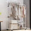 (White) Clothes Double Rail Rack Garment Hanging Organizer 1