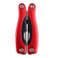 (Red) 15-in-1 Multifunction Folding Knife EDC Survival Tools Saw Scissors Opener Carabiner Screwdriver Outdoor Camping Climbing Travel