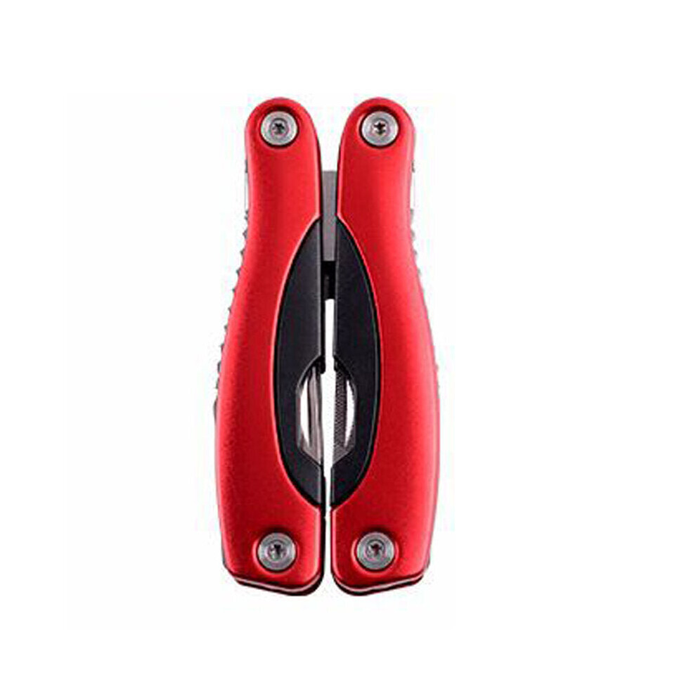 (Red) 15-in-1 Multifunction Folding Knife EDC Survival Tools Saw Scissors Opener Carabiner Screwdriver Outdoor Camping Climbing Travel