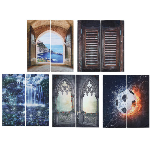(E) 2 Panel 3D Pringting Blackout Window Curtains Screens Thermal Drapes For Study Room Bedroom 1