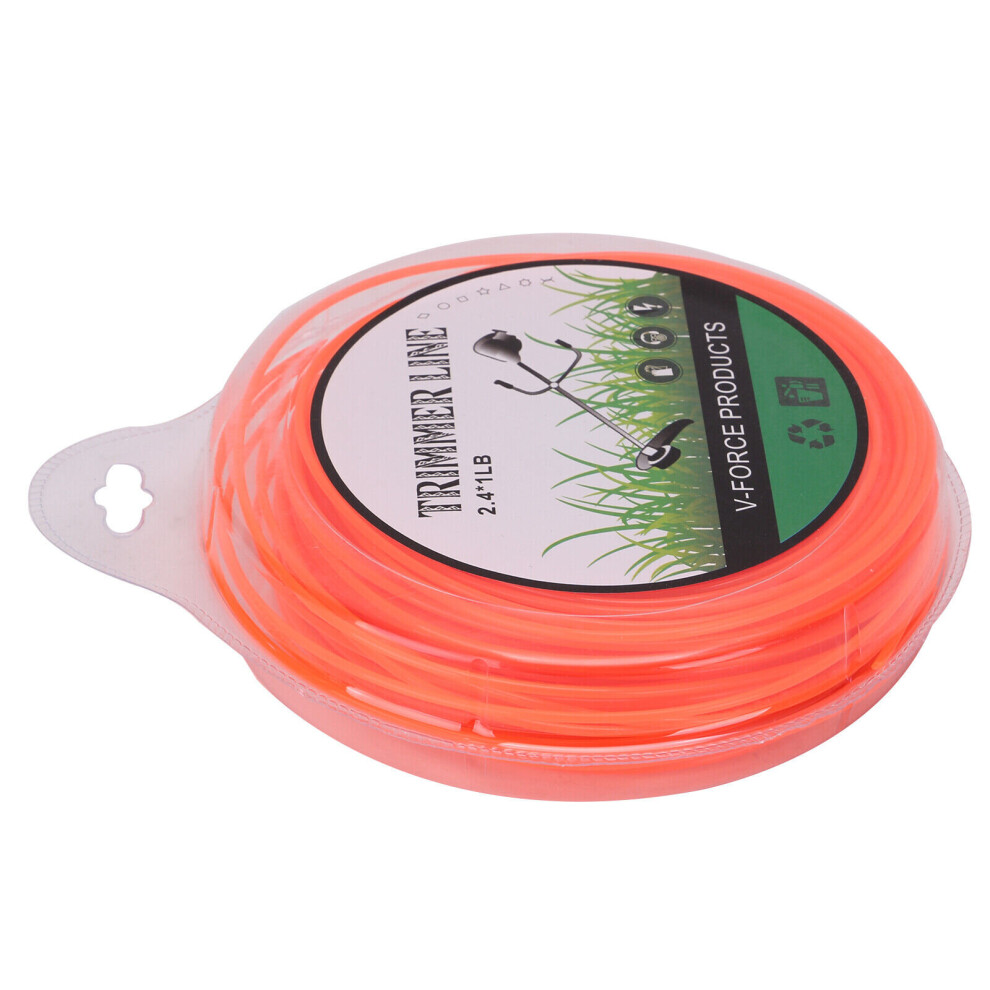 2.4mm x 90m Brushcutter Cord Orange Trimmer Nylon Strimmer Line