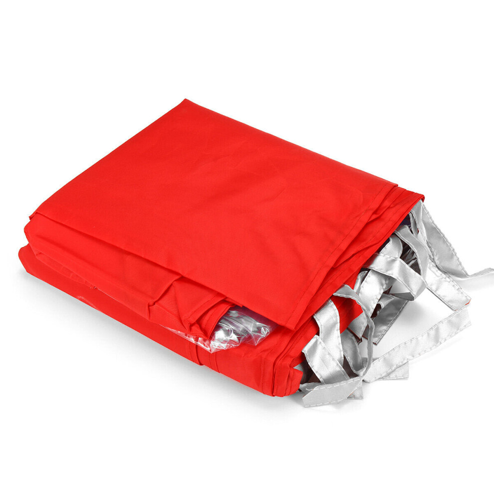 (Red) 30FT Canopy Tent 3 Sides Wall Waterproof Windproof Shelter Strap Outdoor Camping Picnic Tent Cover