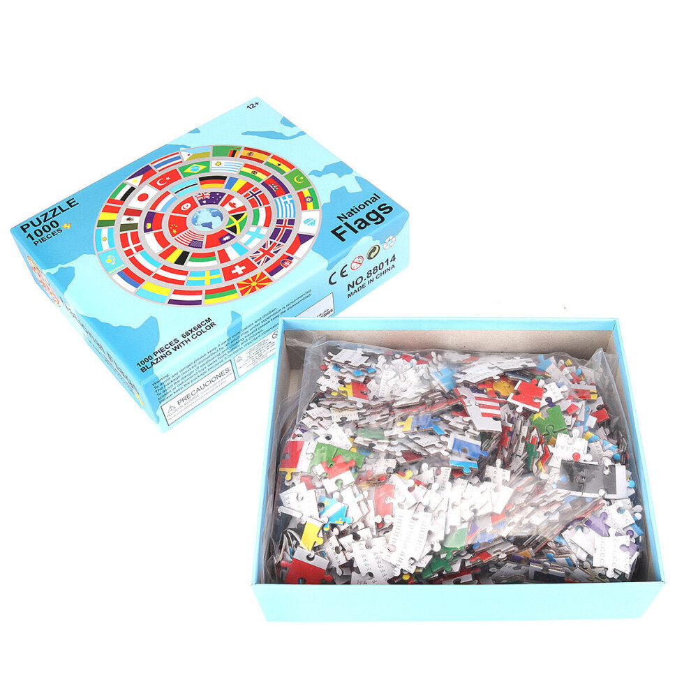 (National Flag) 1000Pcs DIY Colorful Arc National Flag Delicious Doughnuts Jigsaw Puzzle Suitable for Teenagers and Adults