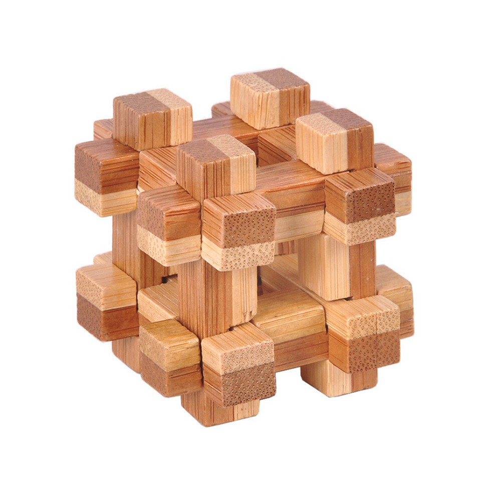 (NO.2) 3D Interlocking Puzzles Game Toy Jigsaw Puzzle Toy Bamboo Small Size For Adults Kids IQ Brain Teaser Kong Ming Lock