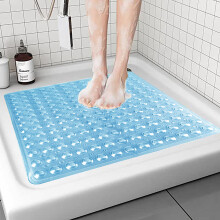 (53 X 53 cm_Sqaure Mat, Blue) Non Slip Shower Mats Anti Allergy Bath Tub Mats