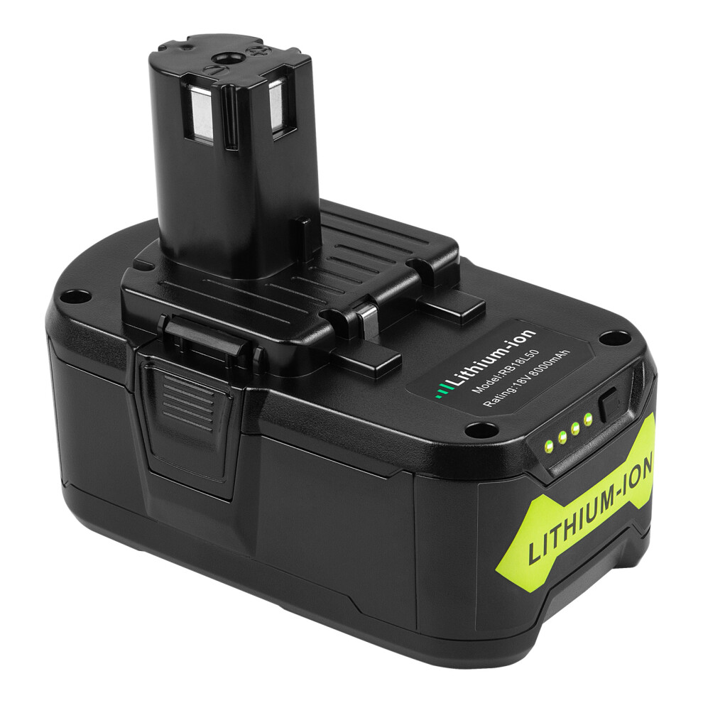 18V 8.0Ah Lithium Battery For Ryobi P108 ONE+ Plus RB18L50 RB18L40 P104 P105
