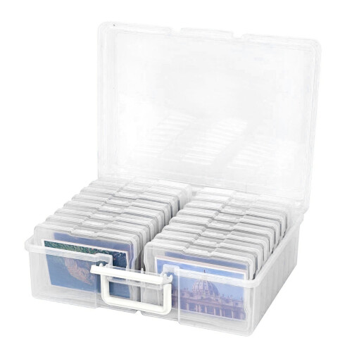 Photo Storage Box 4" x 6" Storage Photo Cases Clear Plastic Organizer