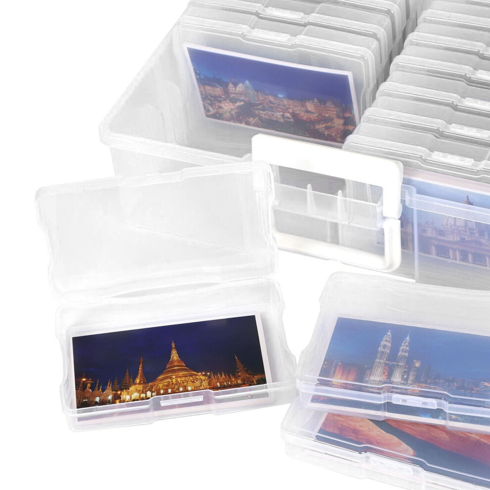 Photo Storage Box 4 x 6 Storage Photo Cases Clear Plastic Organizer on OnBuy