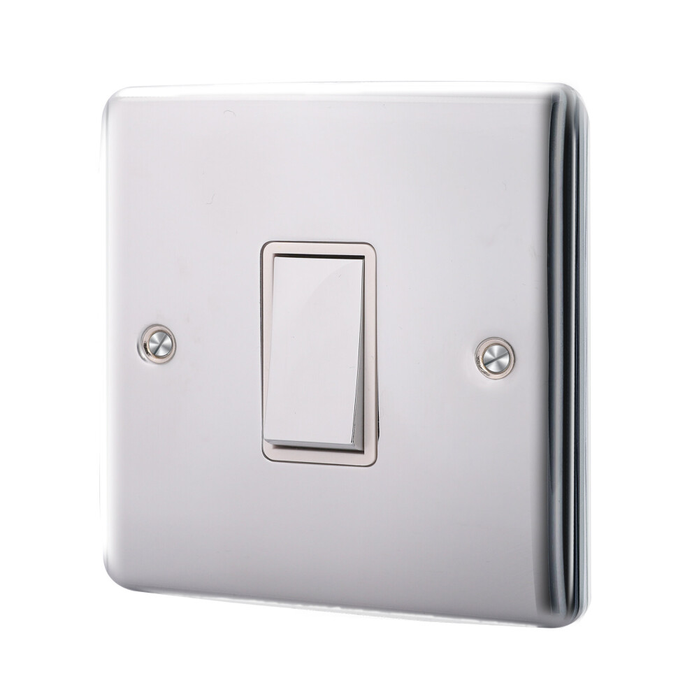 (1 Gang 2 Way 10A Plate Switch , Brushed Steel) 1 Gang 2 Gang Light Switches Home Smooth Finish