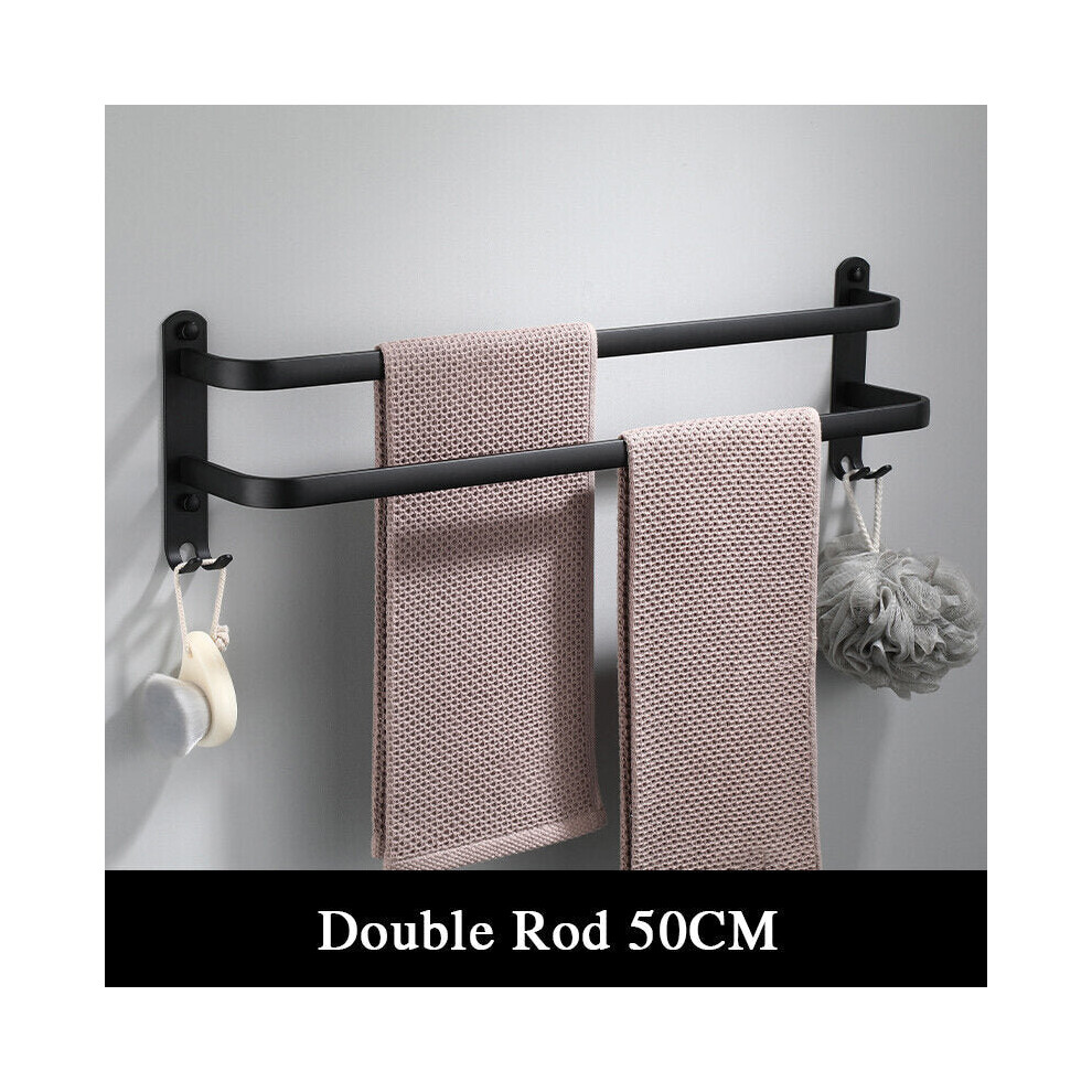 (50cm) 40/50/60cm Double Pole Space Aluminum Towel Racks No Punching Towel Racks