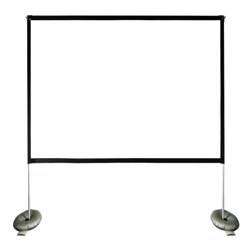 100-Inch Projector Screen with Stable Stand 16:9 Full HD Portable Polyester White Elastic Screen 1