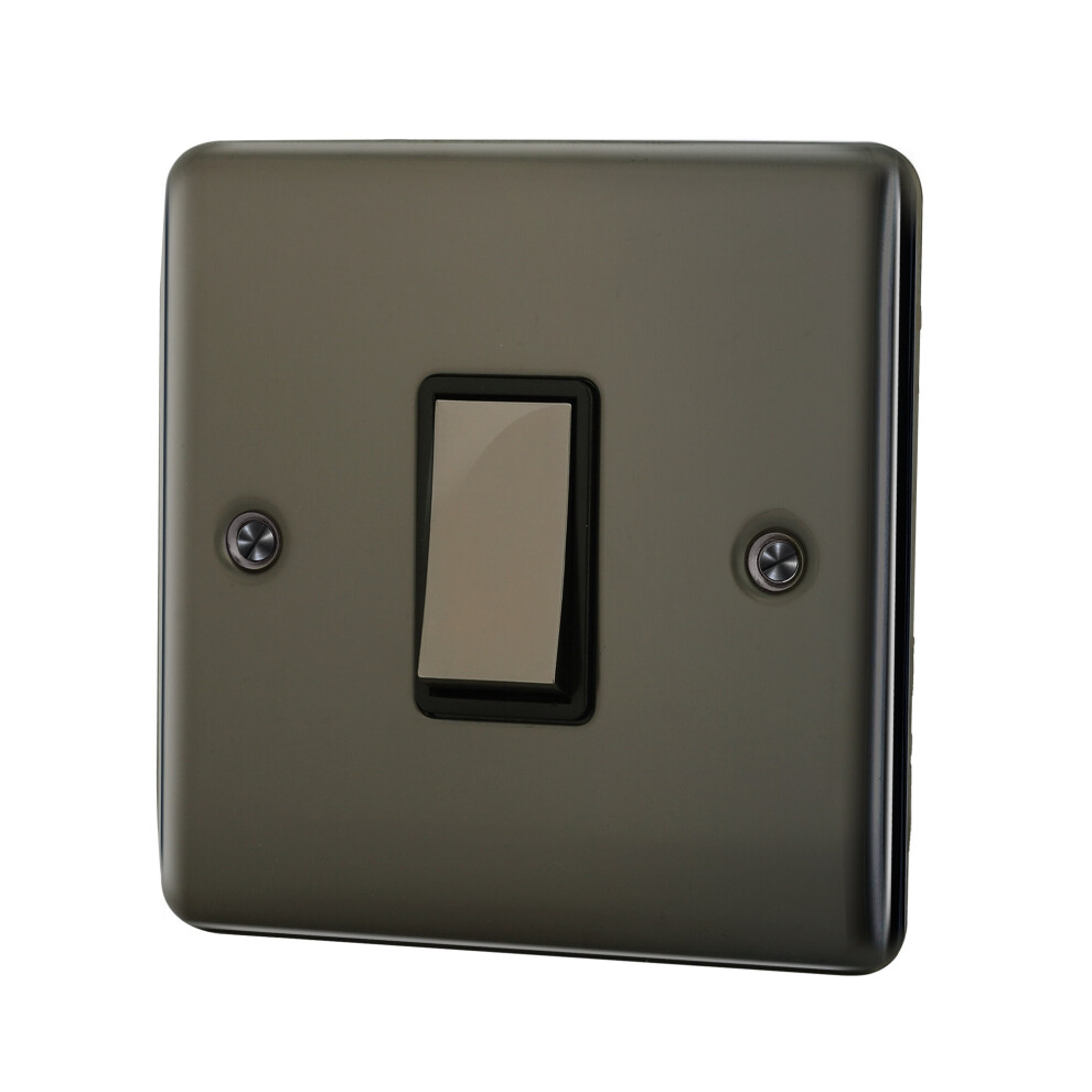 (1 Gang 2 Way 10A Plate Switch , Black Nickel) 1 Gang 2 Gang Light Switches Home Smooth Finish