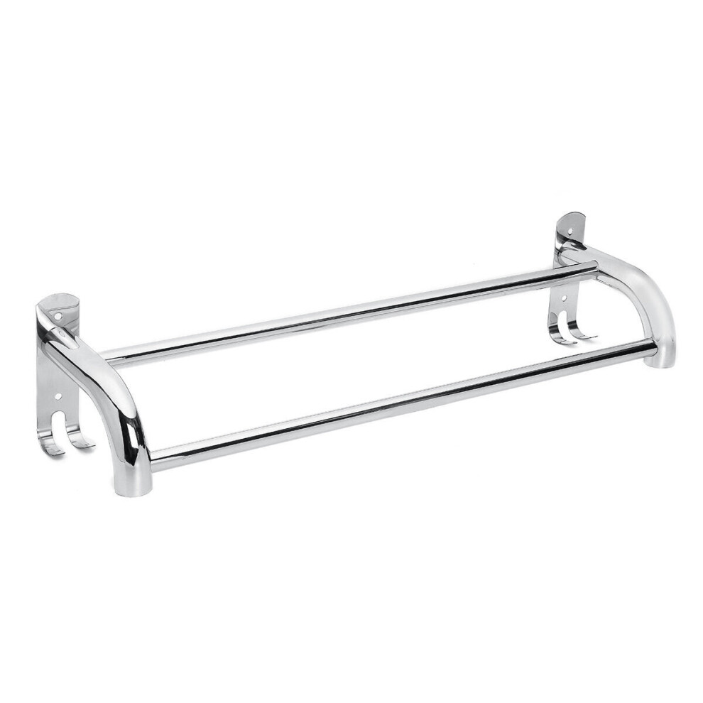 (Dual row) 50cm Stainless Steel Bath Shelf Wall Mounted Towel Rail Rack Single Double Shelf for Bathroom Storage