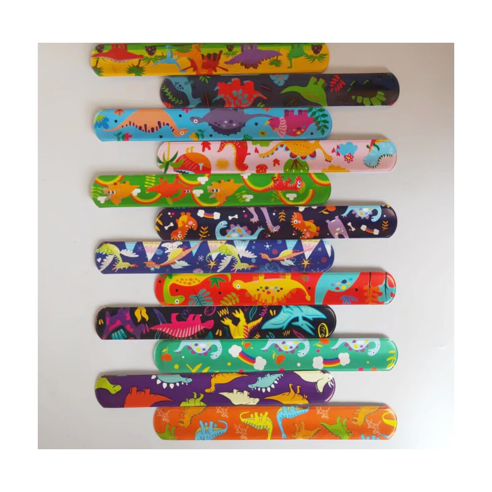 12X Dinosaur Slap Band Snap Bracelet Kid Party Bags Favour Stocking-image-OPC-PBXWH6D-NEW