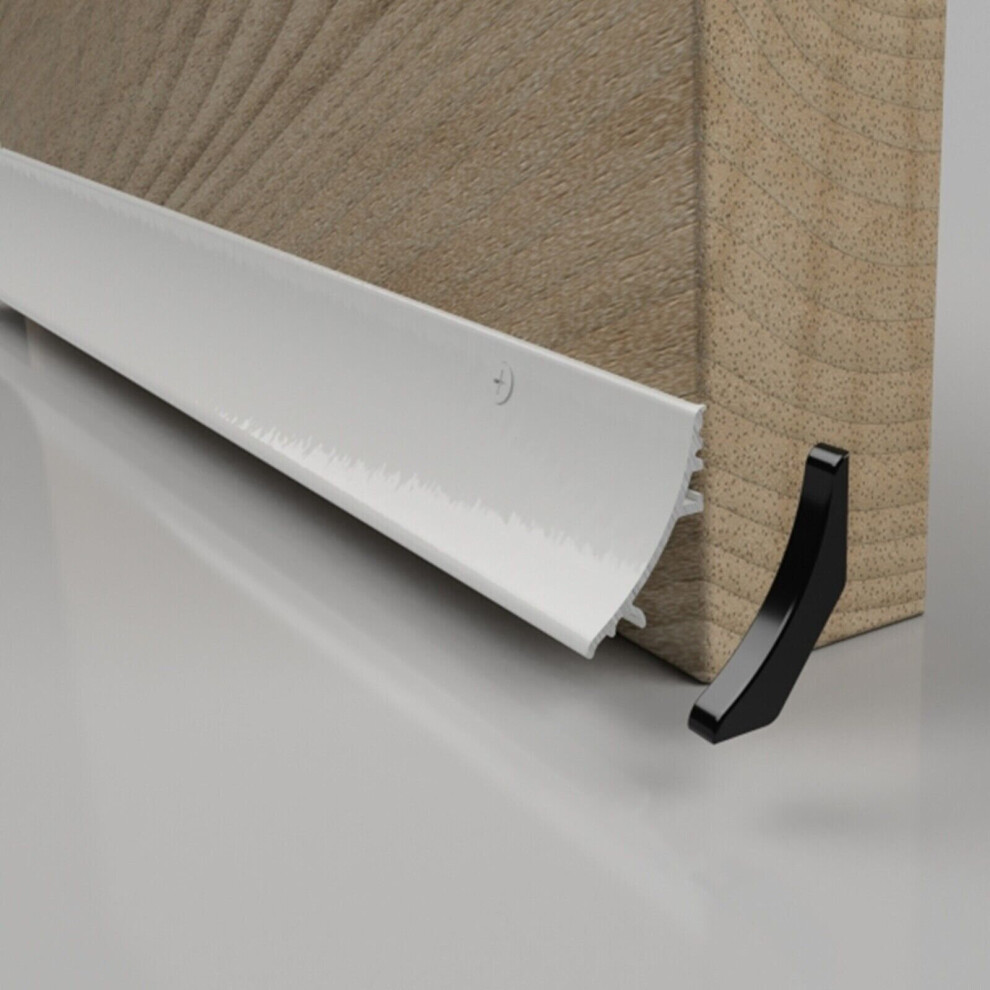 White Door Rain Deflector 32mm With Caps Face Fixed Bottom Door Strip Stormguard