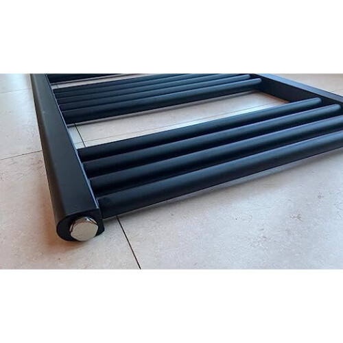 (500mm, Flat) York Black Towel Rails 1