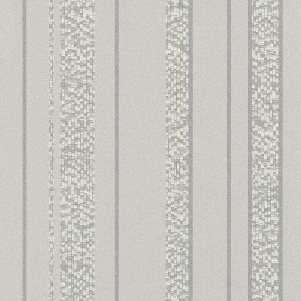 Grey Silver Stripe Wallpaper Metallic Glitter Shimmer Textured Non-Woven Vinyl 5061018350261