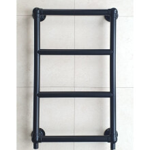 Traditional Black Ball Joint Heated Towel Rail