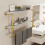 (Gold) Industrial Pipe Clothing Rack Wall Mounted Garment 2