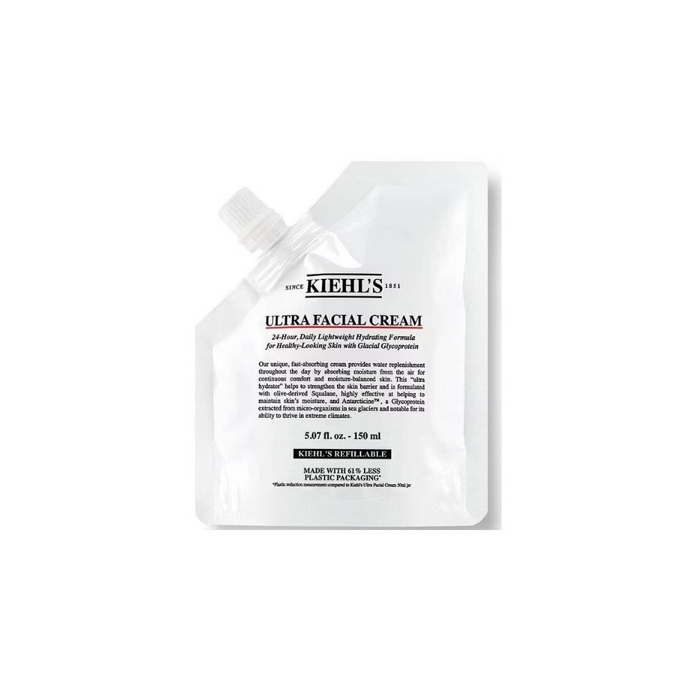 Kiehl's Ultra Facial Cream 24-Hour Daily Moisturizer , soft, smooth, healthy-looking Skin Balances Even skin's(150ml) Refill