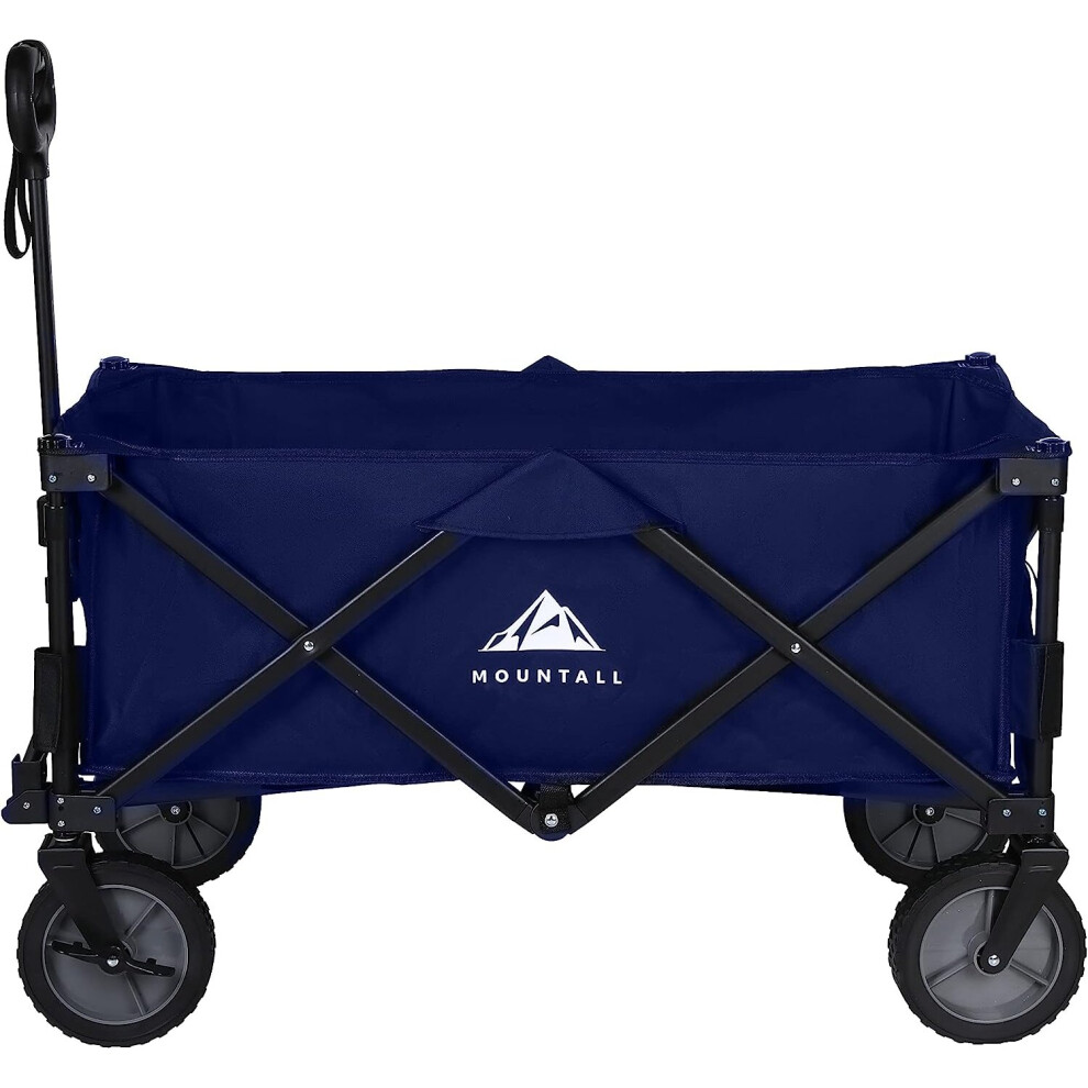 Navy Collapsible Portable Wagon Trolley Folding Festival Camping Beach