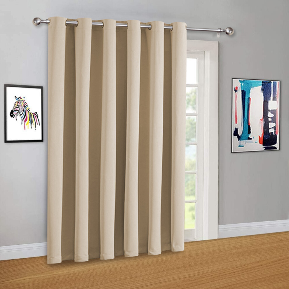 (Cream Eyelet) Thermal Blackout Curtains Room Divider Door Curtain