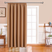 (Beige Pencil Pleat) Thermal Blackout Curtains Room Divider Door Curtain