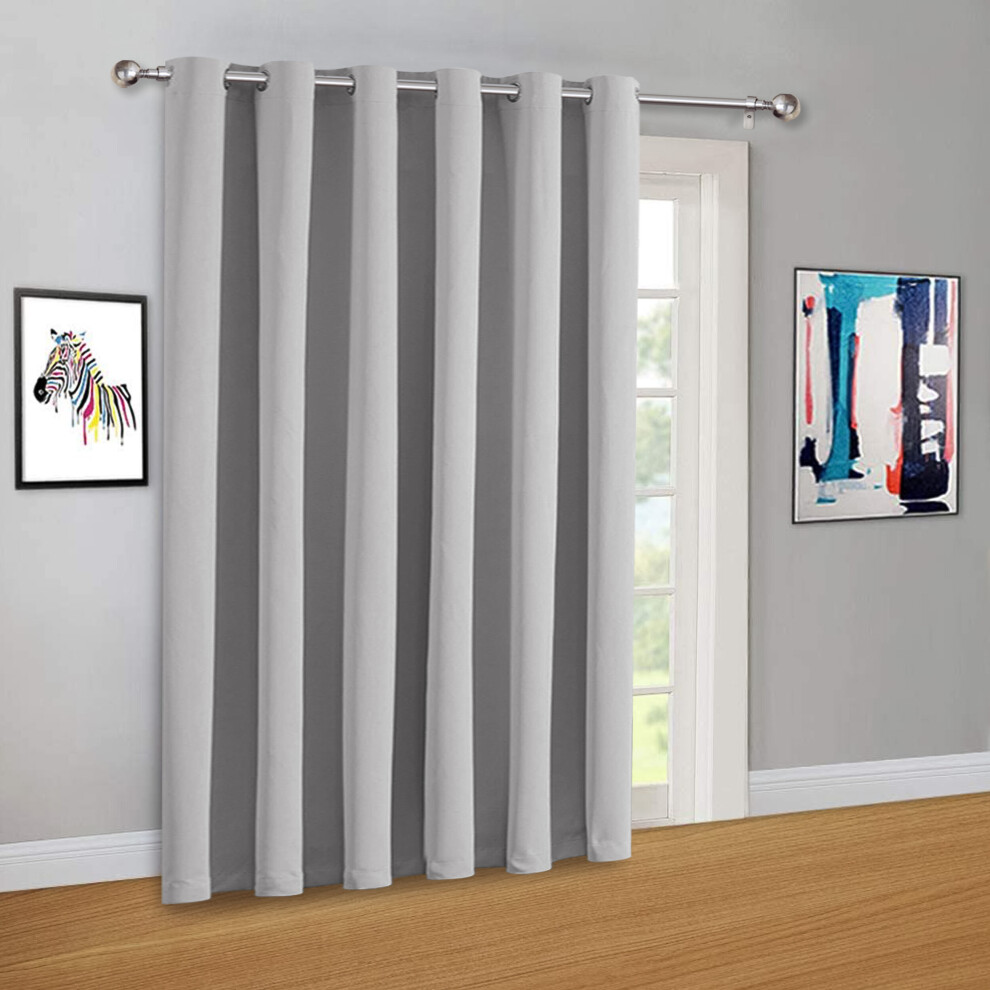 (Silver Eyelet) Thermal Blackout Curtains Room Divider Door Curtain