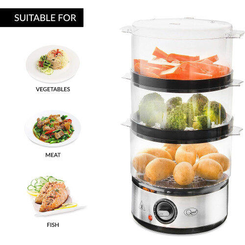 Quest 3 Layer Compact Food Steamer Stainless Steel 2