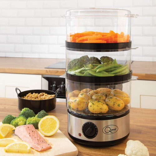 Quest 3 Layer Compact Food Steamer Stainless Steel 1