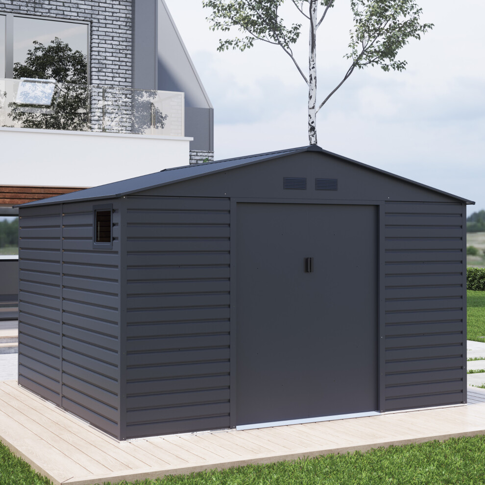 Billyoh (11X10.5, Grey) Upton Apex Metal Shed