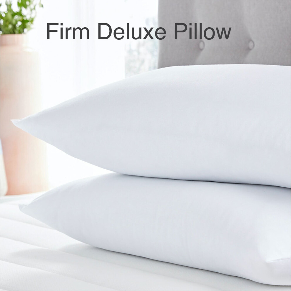 (Firm Deluxe) Hotel Quality Pillows Pack of 2 Quilted Pillows Bounce Back Firm & Stripe Pillow Pair