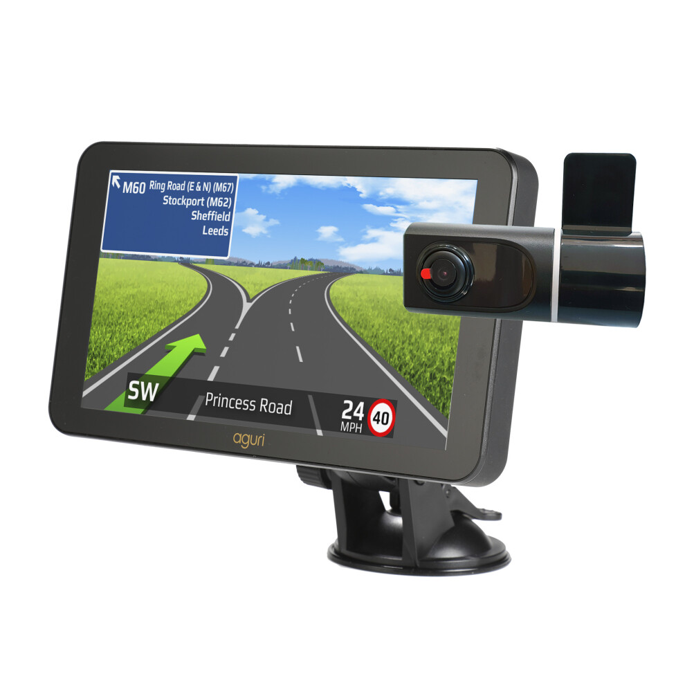 Aguri Motorhome & Caravan RV760 Sat Nav with Dash Cam, 7" LCD, built-in Wi-Fi, UK & European mapping