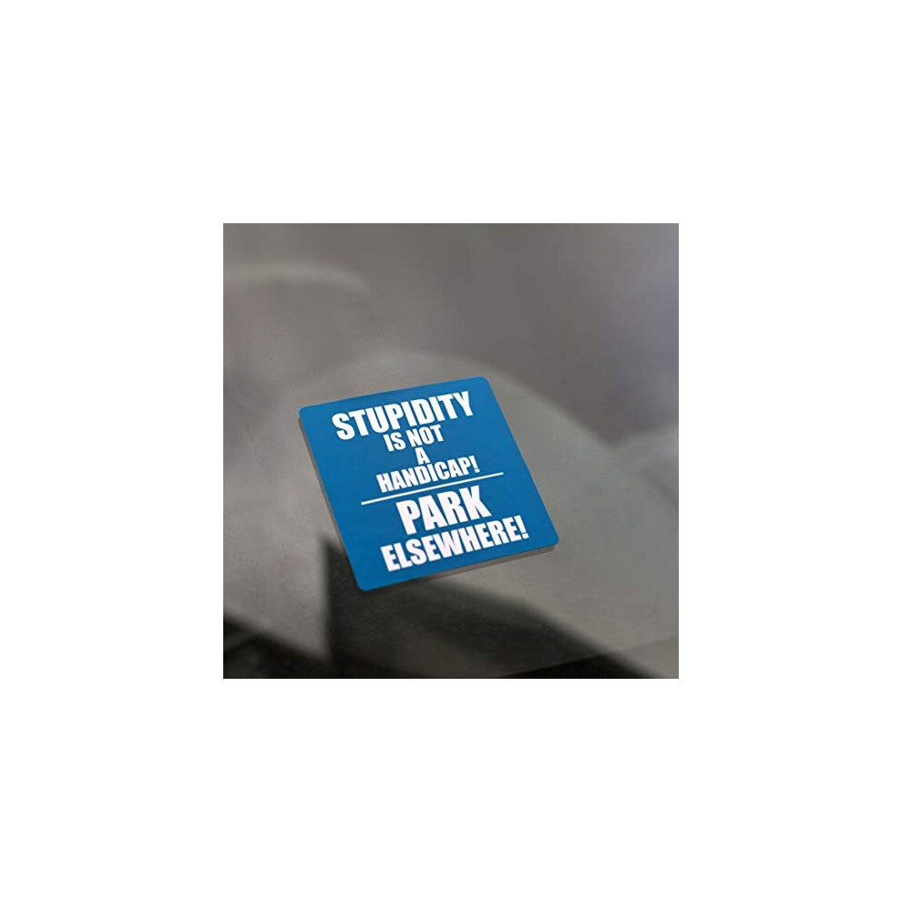 (6 Stickers) Disabled Stupid Parking Space Bumper Sticker 669203981341