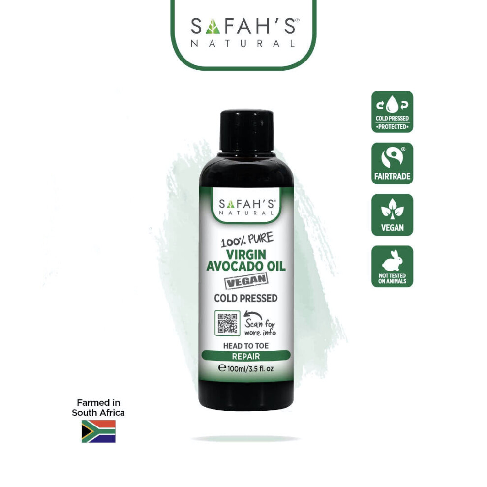 Safah's Natural Cold Pressed 100% Pure Virgin Avocado Oil 100Ml