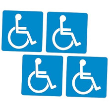 4 x Disability Blue Badge 4" 100mm Sq Vinyl Sticker Disabled Car Van