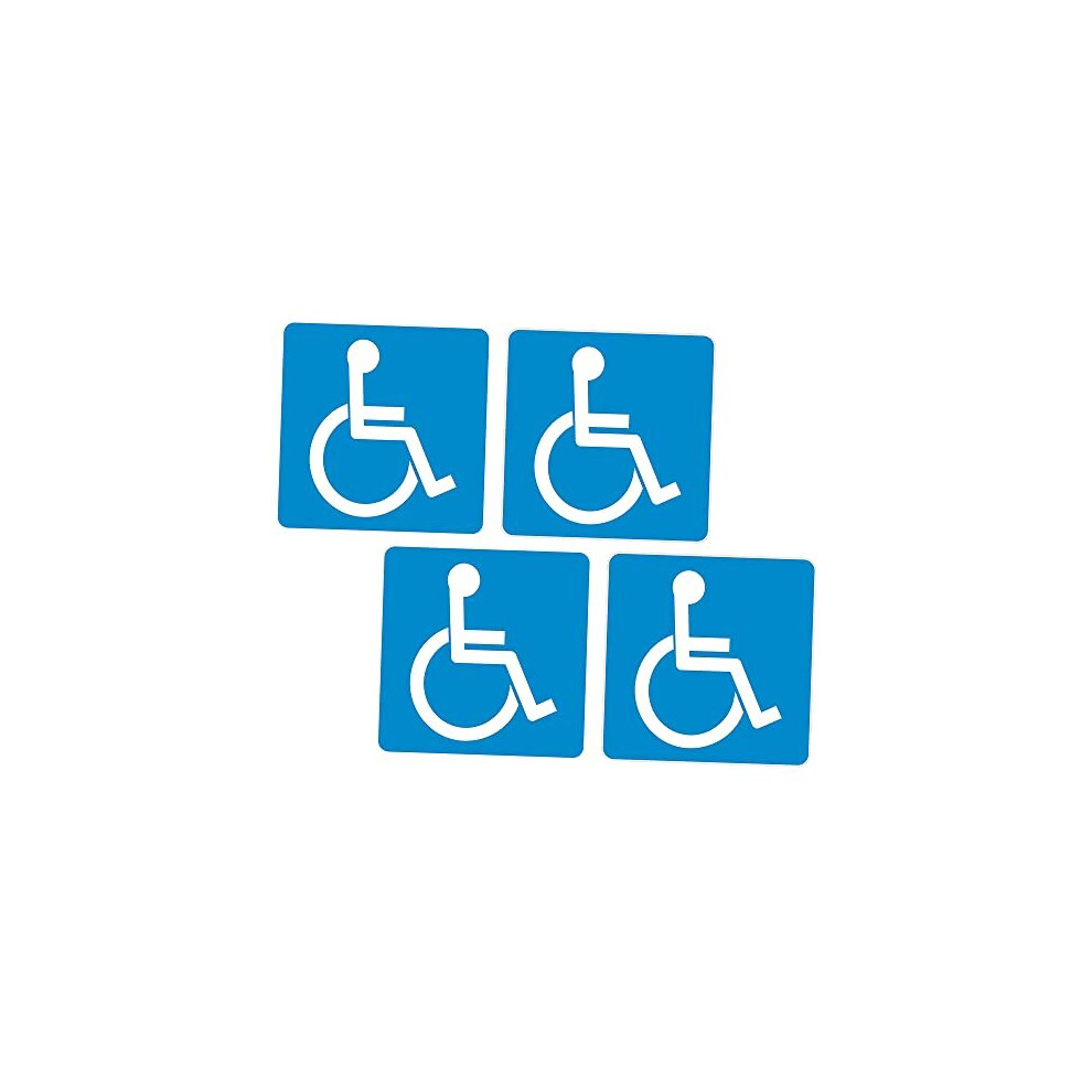 4 x Disability Blue Badge 4" 100mm Sq Vinyl Sticker Disabled Car Van