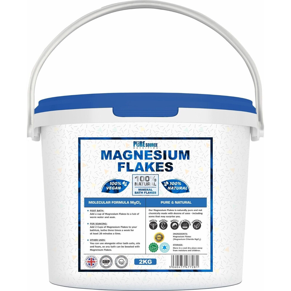 (2Kg) Magnesium Flakes Bucket Chloride Flake Salt